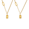 Wholesale Light Luxury Geometric Stainless Steel 18K Gold Plated Pendant Necklace For Women
