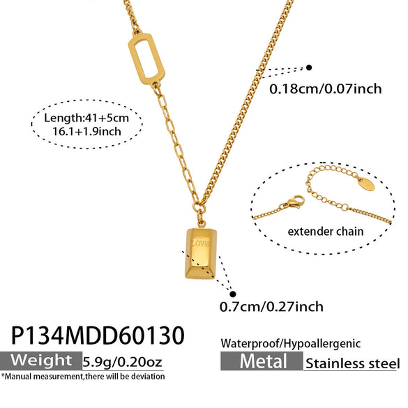 Wholesale Light Luxury Geometric Stainless Steel 18K Gold Plated Pendant Necklace For Women