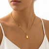 Wholesale Light Luxury Geometric Stainless Steel 18K Gold Plated Pendant Necklace For Women
