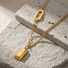 Wholesale Light Luxury Geometric Stainless Steel 18K Gold Plated Pendant Necklace For Women
