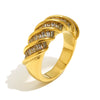 Wholesale Light Luxury Geometric Stainless Steel 18K Gold Plated Rectangular Zirconium Twisted Interface Ring For Women