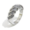 Wholesale Light Luxury Geometric Stainless Steel 18K Gold Plated Rectangular Zirconium Twisted Interface Ring For Women