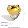 Wholesale Light Luxury Geometric Stainless Steel 18K Gold Plated Twisted Stereo Ring For Women