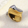 Wholesale Light Luxury Geometric Stainless Steel 18K Gold Plated Twisted Stereo Ring For Women