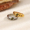 Wholesale Light Luxury Geometric Stainless Steel 18K Gold Plated Zircon Color Diamond Ring For Women