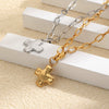 Wholesale Light Luxury Geometric Stainless Steel 18K Goldplated Cross Necklace For Women