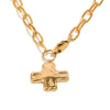 Wholesale Light Luxury Geometric Stainless Steel 18K Goldplated Cross Necklace For Women