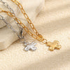Wholesale Light Luxury Geometric Stainless Steel 18K Goldplated Cross Necklace For Women