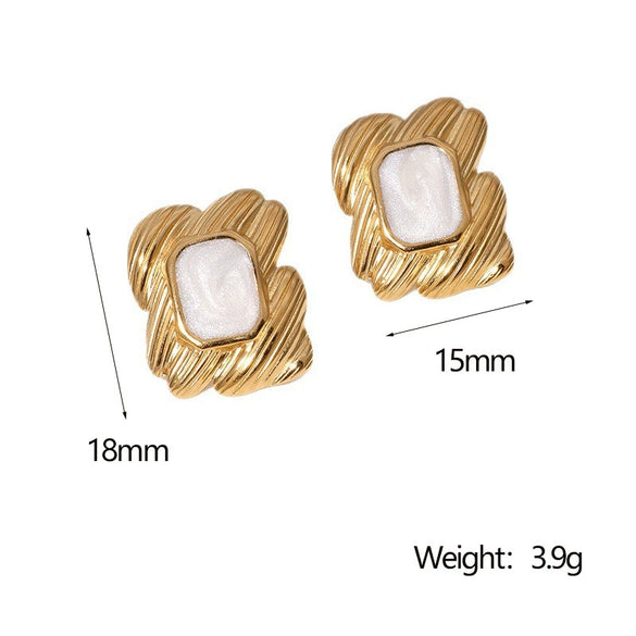 Wholesale Light Luxury Geometric Stainless Steel 18K Goldplated Women's Earrings