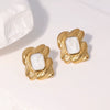 Wholesale Light Luxury Geometric Stainless Steel 18K Goldplated Women's Earrings