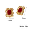 Wholesale Light Luxury Geometric Stainless Steel 18K Goldplated Women's Earrings
