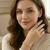 Wholesale Light Luxury Geometric Stainless Steel 18K Goldplated Zircon Water Drop Bracelet For Women