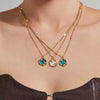 Wholesale Light Luxury Geometric Stainless Steel Necklace With 18K Gold Plating For Women