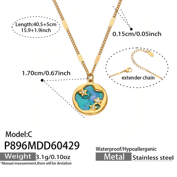 Wholesale Light Luxury Geometric Stainless Steel Necklace With 18K Gold Plating For Women