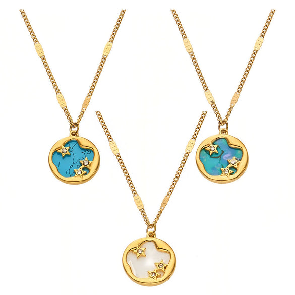 Wholesale Light Luxury Geometric Stainless Steel Necklace With 18K Gold Plating For Women