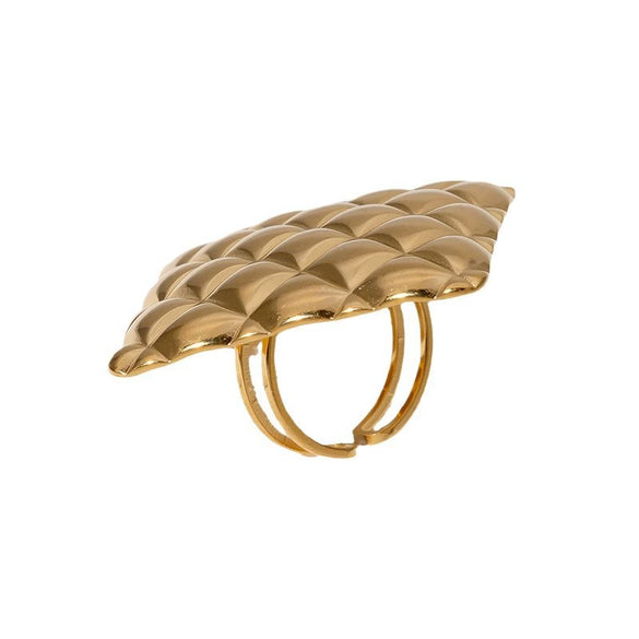 Wholesale Light Luxury Geometric Stainless Steel Open Ring For Women With Electroplating