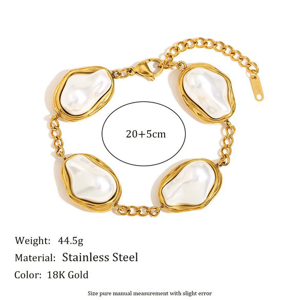 Wholesale Light Luxury Geometric Stainless Steel Pvd Furnace Vacuum Real Gold Plated Women's Necklace And Earrings Set