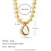 Wholesale Light Luxury Geometric Stainless Steel Pvd Furnace Vacuum Real Gold Plated Women's Necklace And Earrings Set