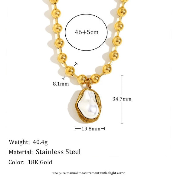 Wholesale Light Luxury Geometric Stainless Steel Pvd Furnace Vacuum Real Gold Plated Women's Necklace And Earrings Set