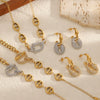 Wholesale Light Luxury Geometric Stainless Steel Real Gold Plated Jewelry Set For Women Earrings Necklace Bracelet