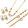 Wholesale Light Luxury Geometric Stainless Steel Real Gold Plated Jewelry Set For Women Earrings Necklace Bracelet