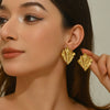 Wholesale Light Luxury Geometric Stainless Steel Stamped Earrings For Women