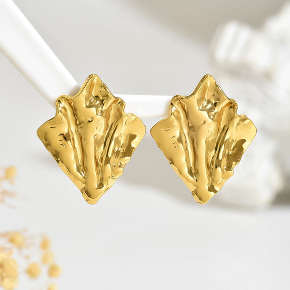 Wholesale Light Luxury Geometric Stainless Steel Stamped Earrings For Women