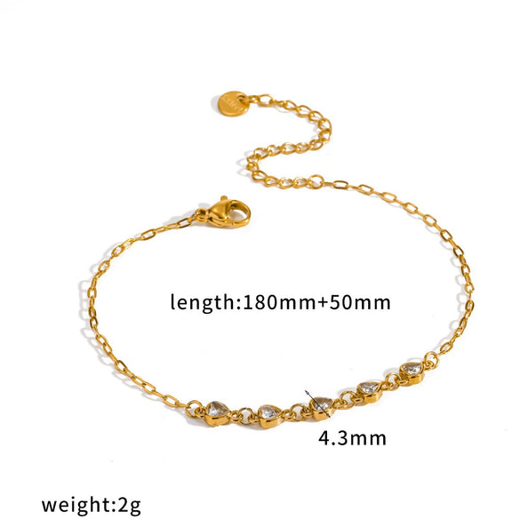 Wholesale Light Luxury Geometric Stainless Steel Vacuum Plated Bracelet For Women
