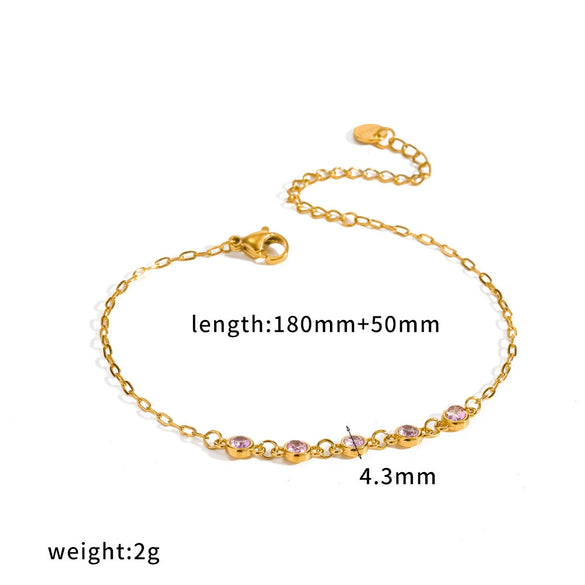 Wholesale Light Luxury Geometric Stainless Steel Vacuum Plated Bracelet For Women