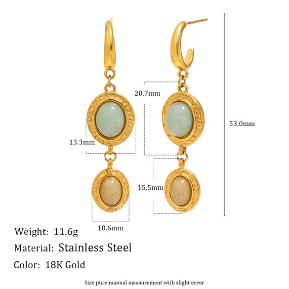 Wholesale Light Luxury Geometric Stainless Steel Vacuum Plated Earrings For Women