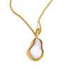 Wholesale Light Luxury Geometric Stainless Steel Vacuum Plated 18K Gold Imitation Baroque Pearl Shape Pendant Necklace For Women