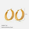 Wholesale Light Luxury Geometric Stainless Steel Women's Earrings With Pvd Furnace Vacuum Real Gold Plating