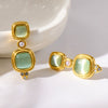 Wholesale Light Luxury Geometric Stainless Steel Women's Earrings With Vacuum Real Gold Plating In Pvd Furnace