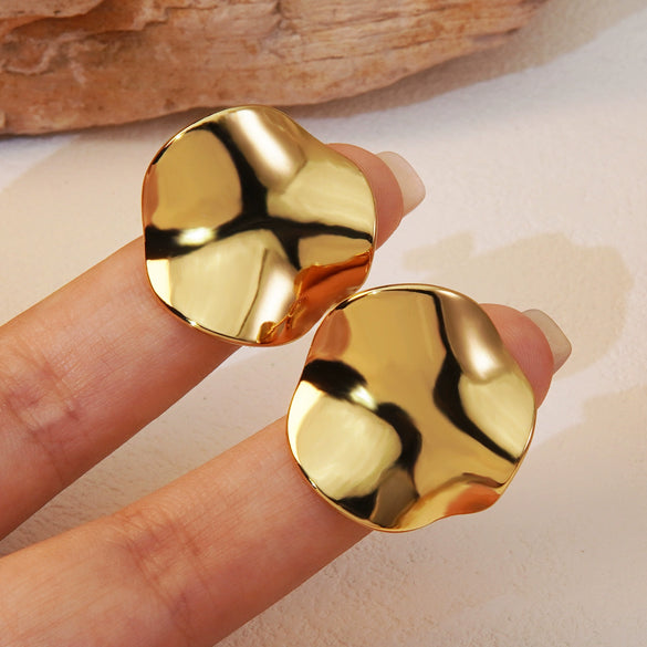 Wholesale Light Luxury Geometric Stamped Stainless Steel Earrings For Women
