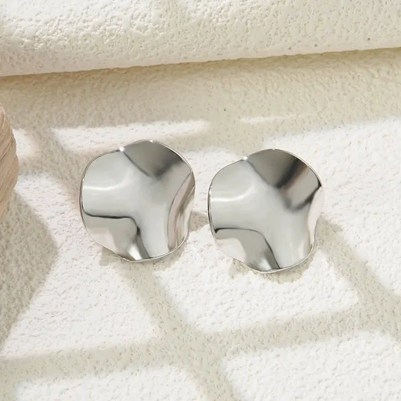 Wholesale Light Luxury Geometric Stamped Stainless Steel Earrings For Women