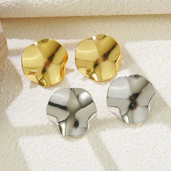 Wholesale Light Luxury Geometric Stamped Stainless Steel Earrings For Women