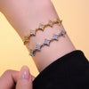 Wholesale Light Luxury Geometric Star Zircon Bracelet Set With Diamonds For Women Made Of Titanium Steel