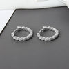 Wholesale Light Luxury Geometric 925 Sterling Silver And Copper Zircon Earrings For Women With Electroplating