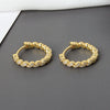 Wholesale Light Luxury Geometric 925 Sterling Silver And Copper Zircon Earrings For Women With Electroplating