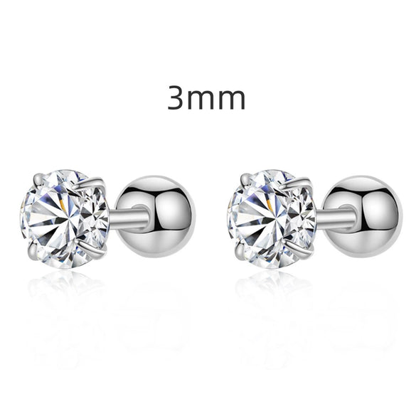 Wholesale Light Luxury Geometric 925 Sterling Silver Earrings With Zircon Inlay And Electroplating For Women