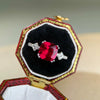 Wholesale Light Luxury Geometric 925 Sterling Silver Ring With Pigeon Blood Red Square Corundum