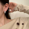 Wholesale Light Luxury Geometric Style S925 Sterling Silver Women's Star Carved Ushaped Water Drop Earrings Electroplated