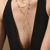 Wholesale Light Luxury Geometric Tassel Disc Y Shaped Clavicle Necklace Titanium Steel Electroplated