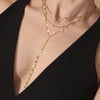 Wholesale Light Luxury Geometric Tassel Disc Y Shaped Clavicle Necklace Titanium Steel Electroplated
