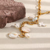 Wholesale Light Luxury Geometric Tassel Pearl Stainless Steel Necklace With Pvd Furnace Vacuum Real Gold Plating For Women