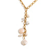 Wholesale Light Luxury Geometric Tassel Pearl Stainless Steel Necklace With Pvd Furnace Vacuum Real Gold Plating For Women
