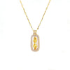 Wholesale Light Luxury Geometric Titanium Steel And Copper Necklace Inlaid With Zircon For Women