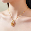 Wholesale Light Luxury Geometric Titanium Steel And Copper Necklace Inlaid With Zircon For Women