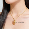 Wholesale Light Luxury Geometric Titanium Steel And Copper Necklace Inlaid With Zircon For Women
