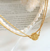 Wholesale Light Luxury Geometric 316L Stainless Steel And Freshwater Pearl Electroplating Bracelet For Women